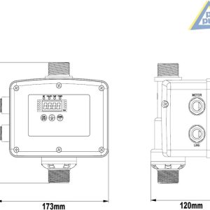INVERTER-PUMPENSTEUERUNG 2-1,1KW verkabelt DRUCKSCHALTER Druckwächter Automatic-Controller Durchflusswächter für Hauswasserwerk Pumpe Brunnenpumpe Kreiselpumpe Tauchpumpe Tiefbrunnenpumpe (IPC-2-VK) 8
