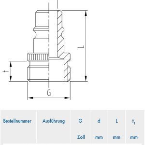 ABA Beul 10055.004.6 Gewindestecker mit Außengewinde G 1/2 zur Wasser-Steckkupplung System 1/2, Verchromt 5